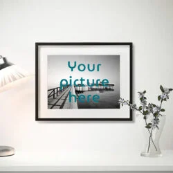 Photo Printing with Dark Brown Frame and White Mat