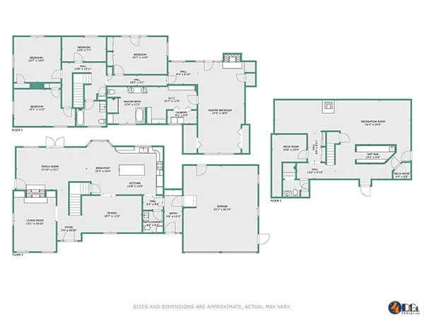 real estate floor plan green