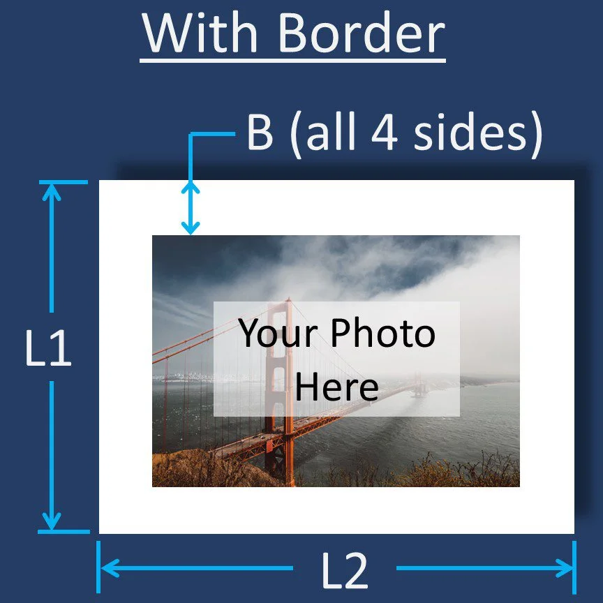 photo printing typical sizes with border